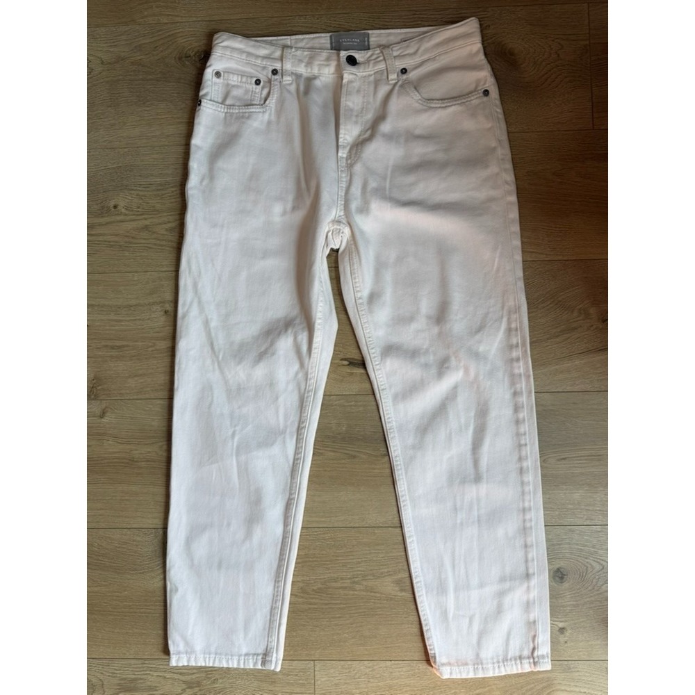 Women's Everlance The Summer Jean white straight leg jeans 100% cotton size 28